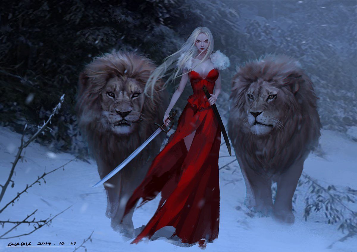 Воительница со львом