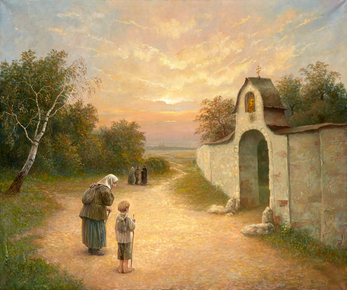 Картина мальчик и монах